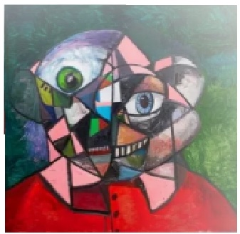 A cubist self portrait of George Condo - A cubist self portrait of George Condo